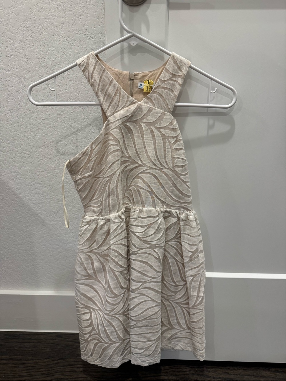 Mayoral Cream Patterned Cross-Back Formal Dress